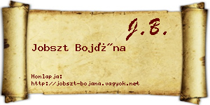 Jobszt Bojána névjegykártya